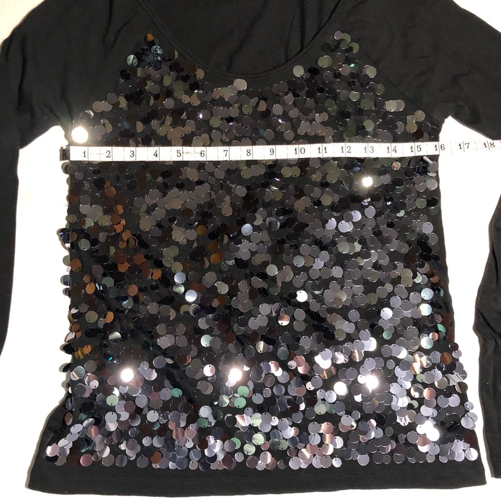 Victoria's Secret Long Sleeves Sequin Black Top Size  M - Picture 3 of 13